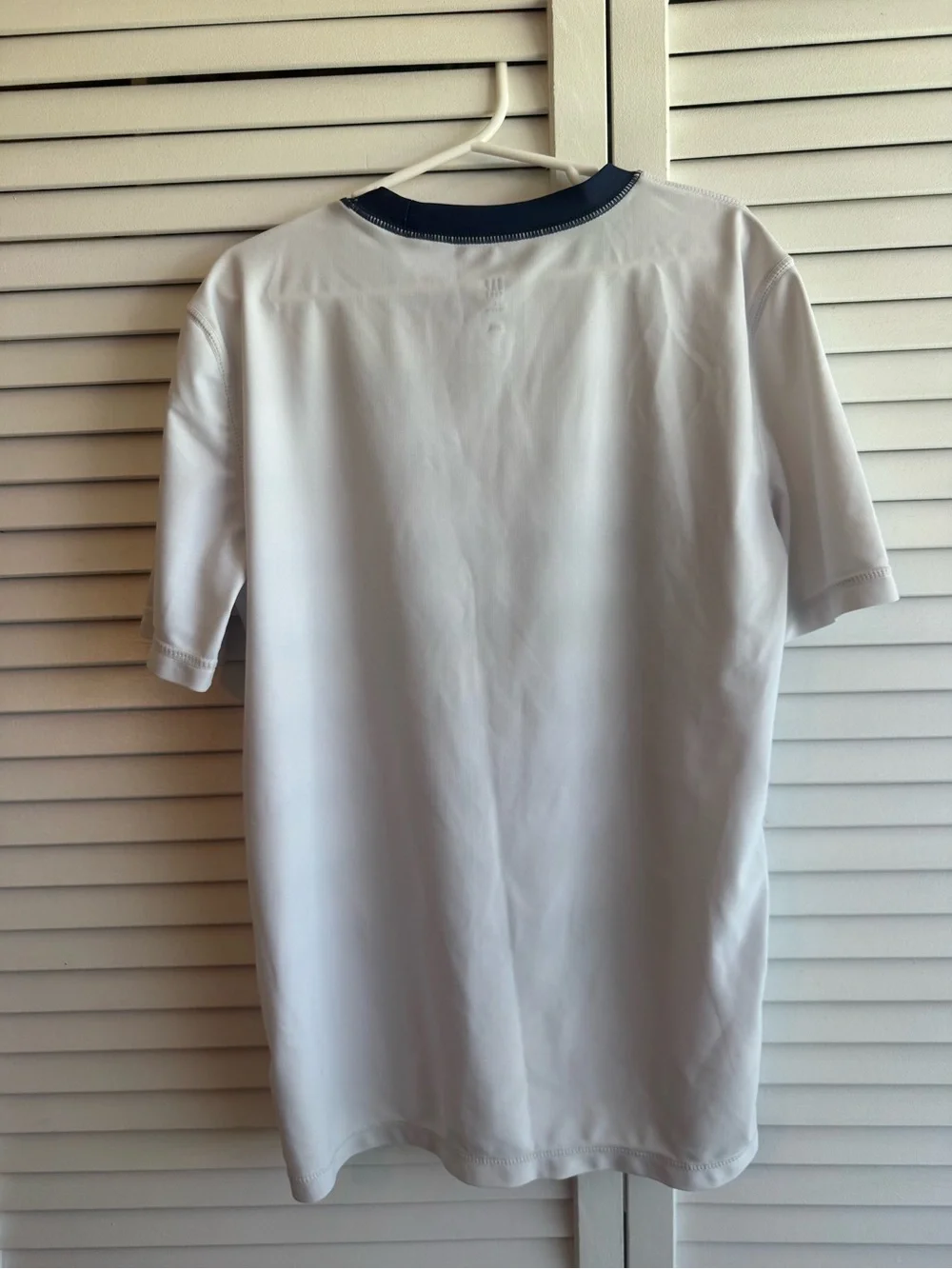 GAP Kids White with Navy Trim and Shark Graphic Short Sleeve Rashguard